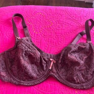 Very sexy 36DD Pour Moi brand brown lace bra